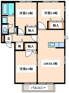 サンビレッヂ・M 五番館【2階】の間取り