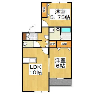 コートサイドコーポ【1階】の間取り