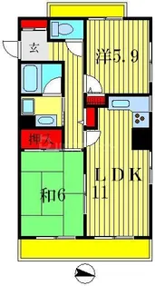 フォレストコート四ツ木【6階】の間取り