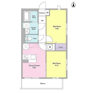ベルク経堂壱番館(ベルクキョウドウイチバンカン)【2階】の間取り