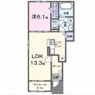 フォレスト B【1階】の間取り