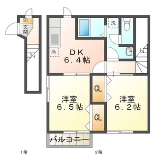 メゾン・ド・ヴォー A棟【2階】の間取り