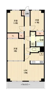 パルティール茂呂【1階】の間取り