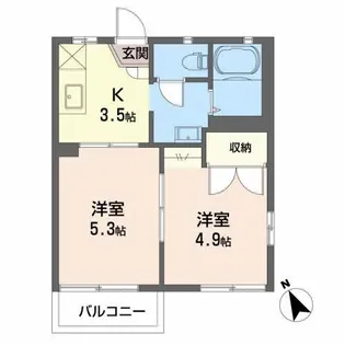 プレミール杉山 B【1階】の間取り