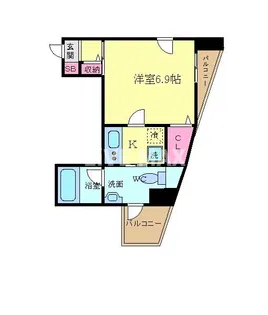 クレストコート二条城北【4階】の間取り