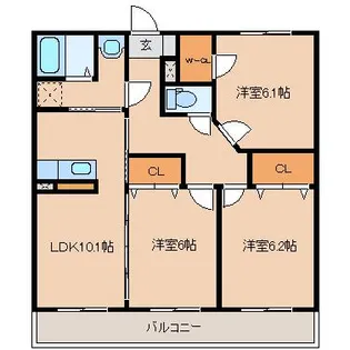 ブレインマンション王ノ瀬【1階】の間取り