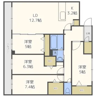 S-RESIDENCE宮の森【4階】の間取り