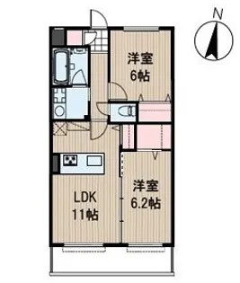 ウッドコート御南【1階】の間取り