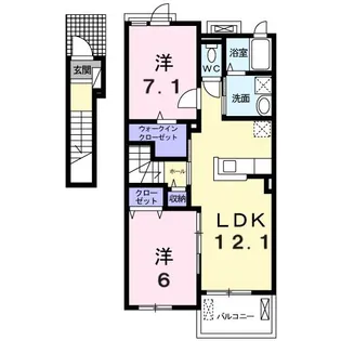 ピアチェーレB【2階】の間取り