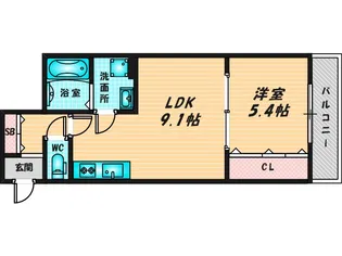 ロイヤルハイツ俊徳道【1階】の間取り