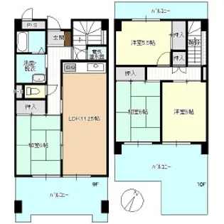 中津川スカイレジデンス【9階】の間取り