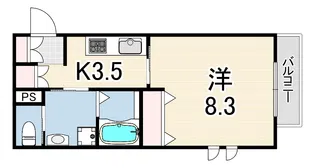 ヴィラージュ岡本【2階】の間取り