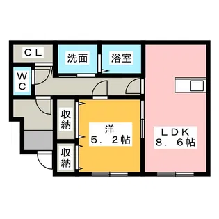 ラッキーコート【1階】の間取り