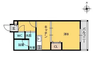 ラムセスA小白川【5階】の間取り