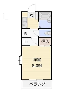 大山第三アパート【1階】の間取り