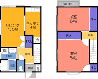 ガーデンコーポ富士見A【2階】の間取り