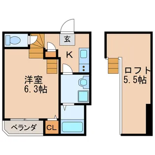 ハーモニーテラス栄イースト【2階】の間取り
