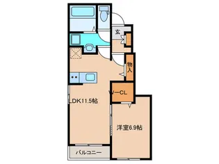 エクシード・ヴィラ津屋崎I【1階】の間取り