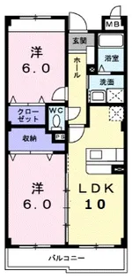 サンヴェルジュ野田【1階】の間取り