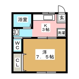 1Kの間取り画像