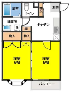 センチュリーハウス津志田B【2階】の間取り