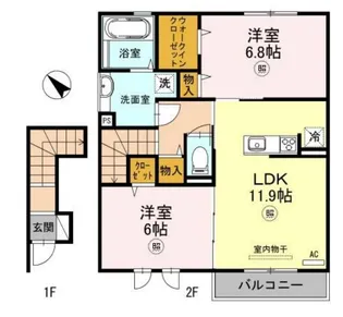 サニーコート加佐A棟【2階】の間取り