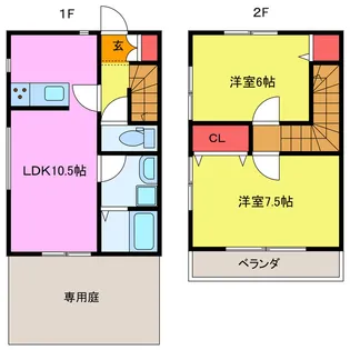 2LDKの間取り画像