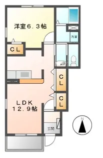 ベル・ジャルダン A【1階】の間取り