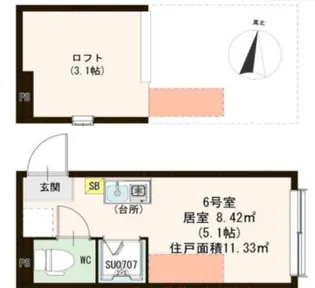 フルール・ド・エフォ【2階】の間取り