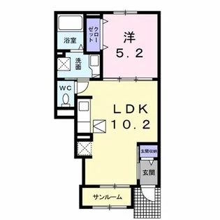 広島県広島市東区戸坂くるめ木1【アパート】の間取り