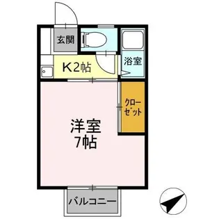 広島県東広島市西条町田口【アパート】の間取り
