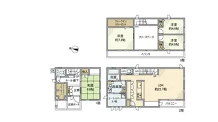 兵庫県伊丹市中央3【一戸建】の間取り