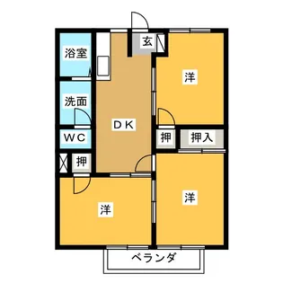 アクティブ河原 A棟【2階】の間取り