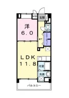 ローズ ライン【4階】の間取り