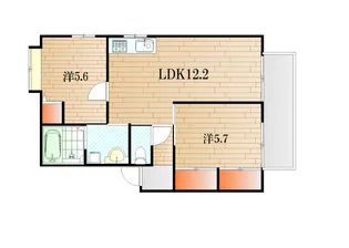 レーヴィンス KASEN 咲【1階】の間取り