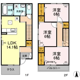 パレス.ボナール211 Bの間取り