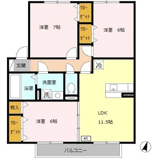 リジェールヒル【2階】の間取り