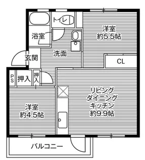 ビレッジハウス鳴滝20号棟【4階】の間取り