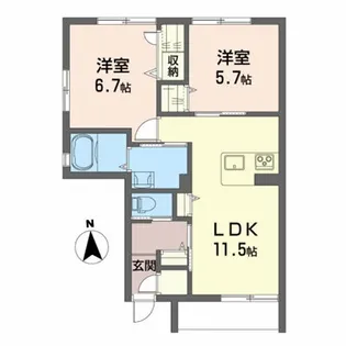 メゾンマスト南館【1階】の間取り