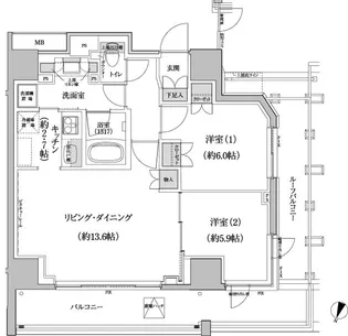 パークハビオ渋谷本町レジデンス【10階】の間取り