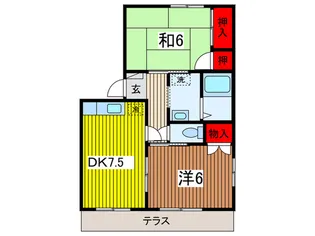 ヴェルディ三橋B.【1階】の間取り