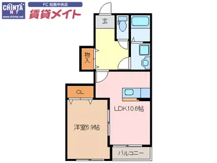 SUN PRESS C【1階】の間取り