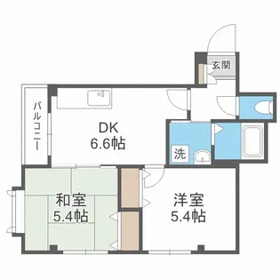 クレイドル室見B【2階】の間取り
