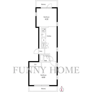 ハイツマリー【2階】の間取り