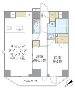 ルネサンス赤坂プレミアムコート【7階】の間取り