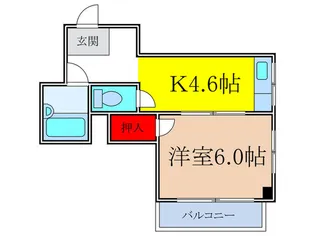 桃山台岡崎ハイツ【4階】の間取り