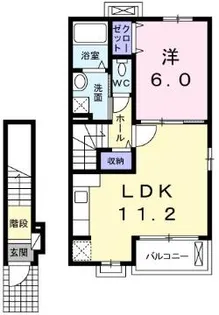 ラヴァンドB棟【2階】の間取り
