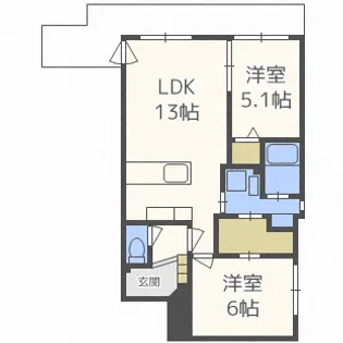 ASSE円山桜並木【5階】の間取り