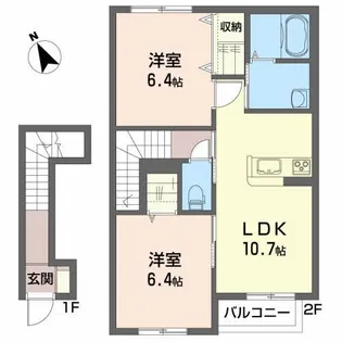シャーメゾンクローバー【2階】の間取り