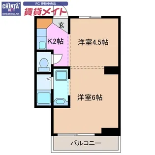 ヴィラナリー小俣2号棟【4階】の間取り